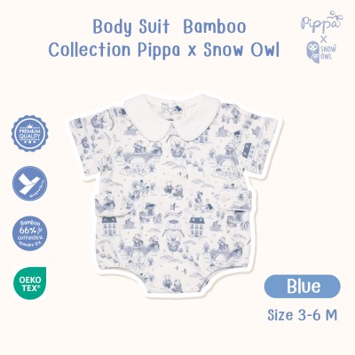 New Collection !! Pippa x Snow Owl  Bodysuit ชุดบอดี้สูท 2 เด็ก 3 - 6 เดือน  (MagnetBric)  - Blue